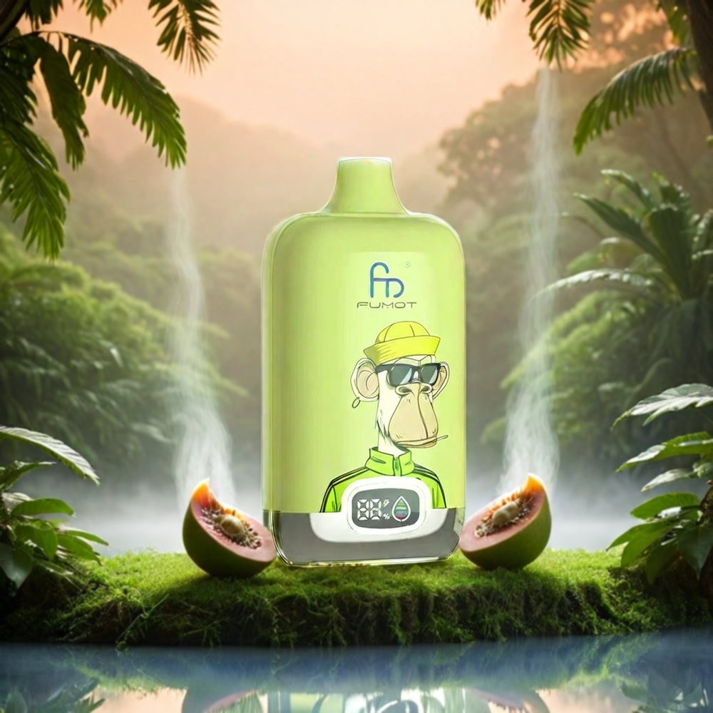 Fumot Tornado Digital Box Italia Ingrosso 12000 Puffs Kiwi Frutto della Passione Guava - 20ml E-Liquid, 550mAh, Tipo-C