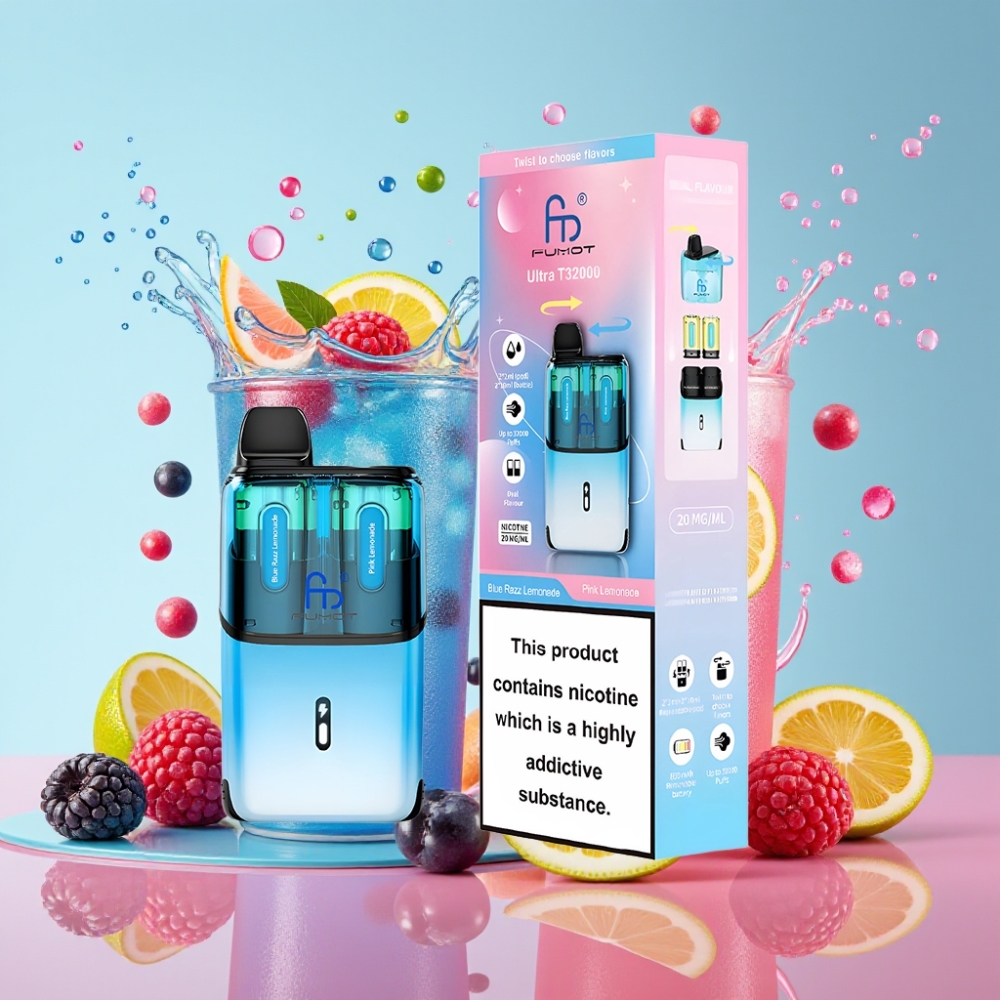 Fumot Ultra T32000 Italia Ingrosso Sigaretta elettronica usa e getta - Lampone Limonata Blu & Rosa, 32000 puff, 800mAh, Tipo-C