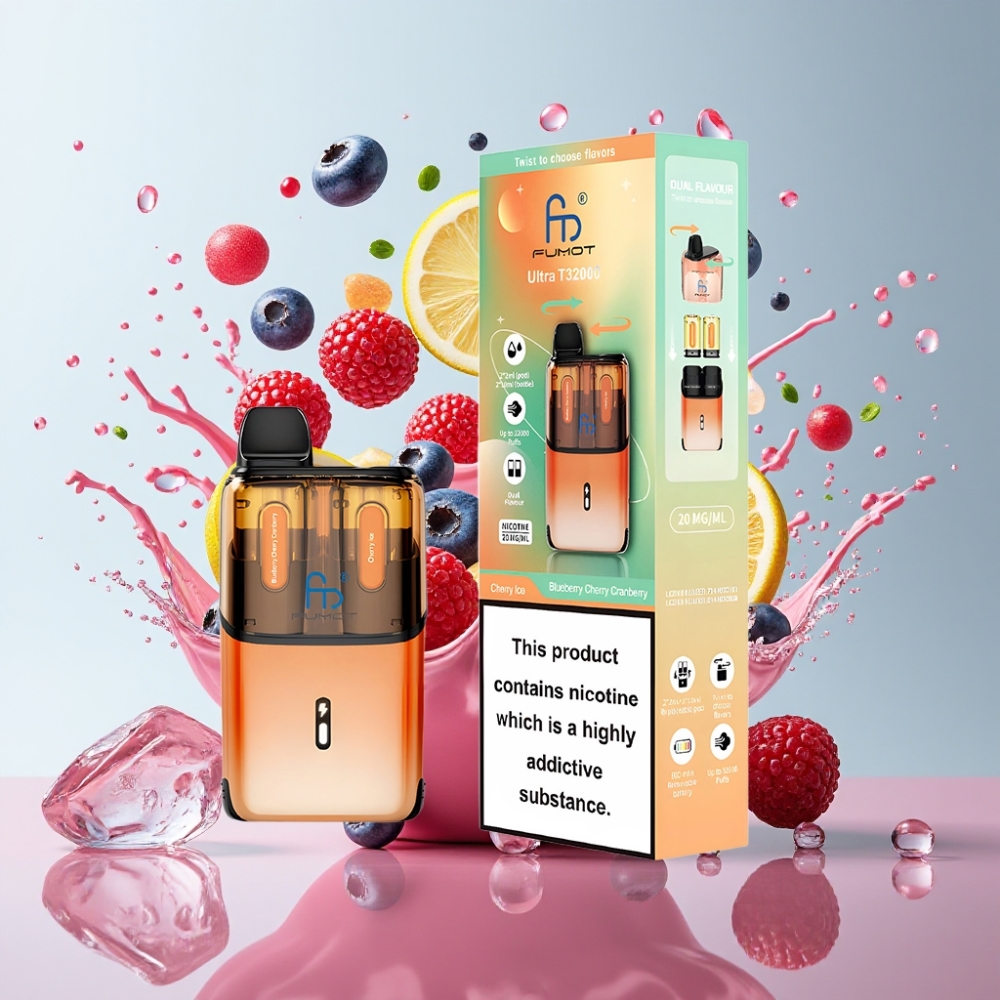 Fumot Ultra T32000 Italia Ingrosso Sigaretta elettronica usa e getta Mirtillo Ciliegia Cranberry & Ciliegia Ice 32000 puff 24ml 800mAh