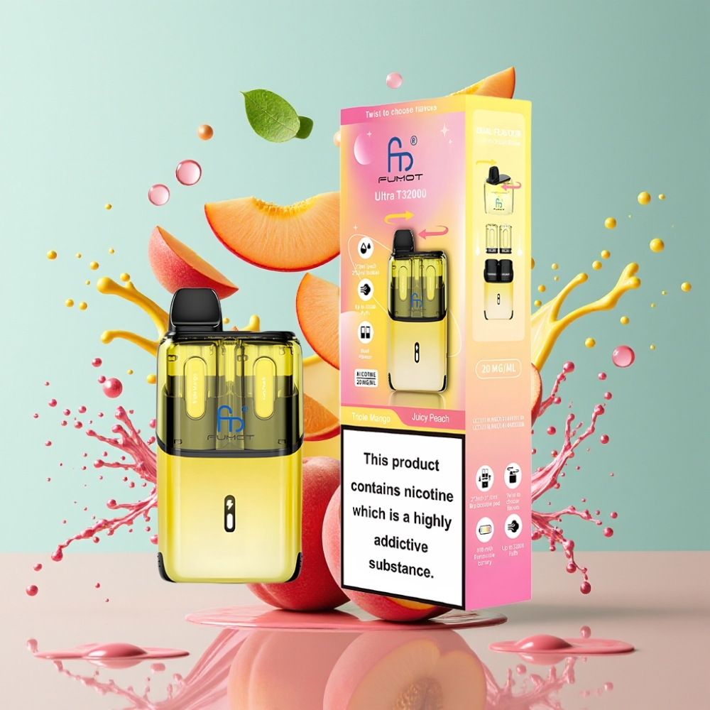 Fumot Ultra T32000 Italia Ingrosso Sigaretta elettronica usa e getta Triplo Mango & Pesca Succosa - 32000 Puff, 24ml, Ricarica Type-C