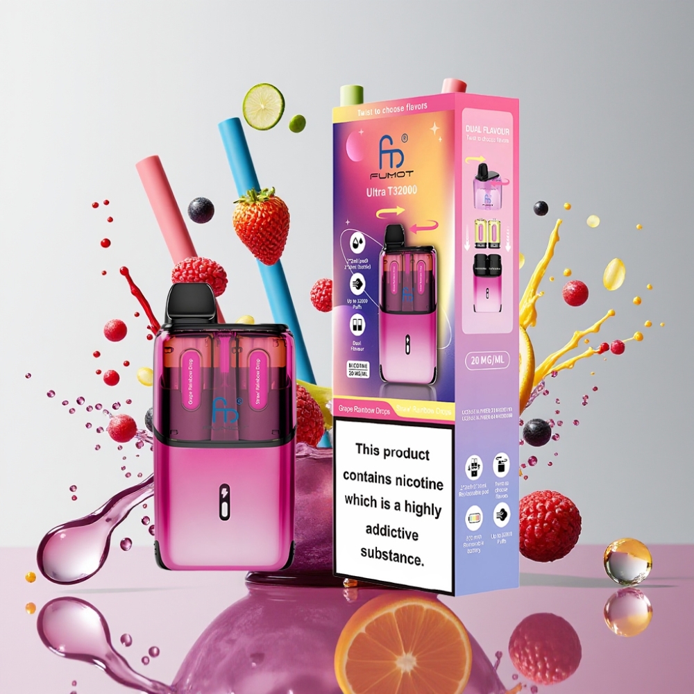 Fumot Ultra T32000 Italia ingrosso 32000 puff 24ml Uva Arcobaleno & Fragola Arcobaleno