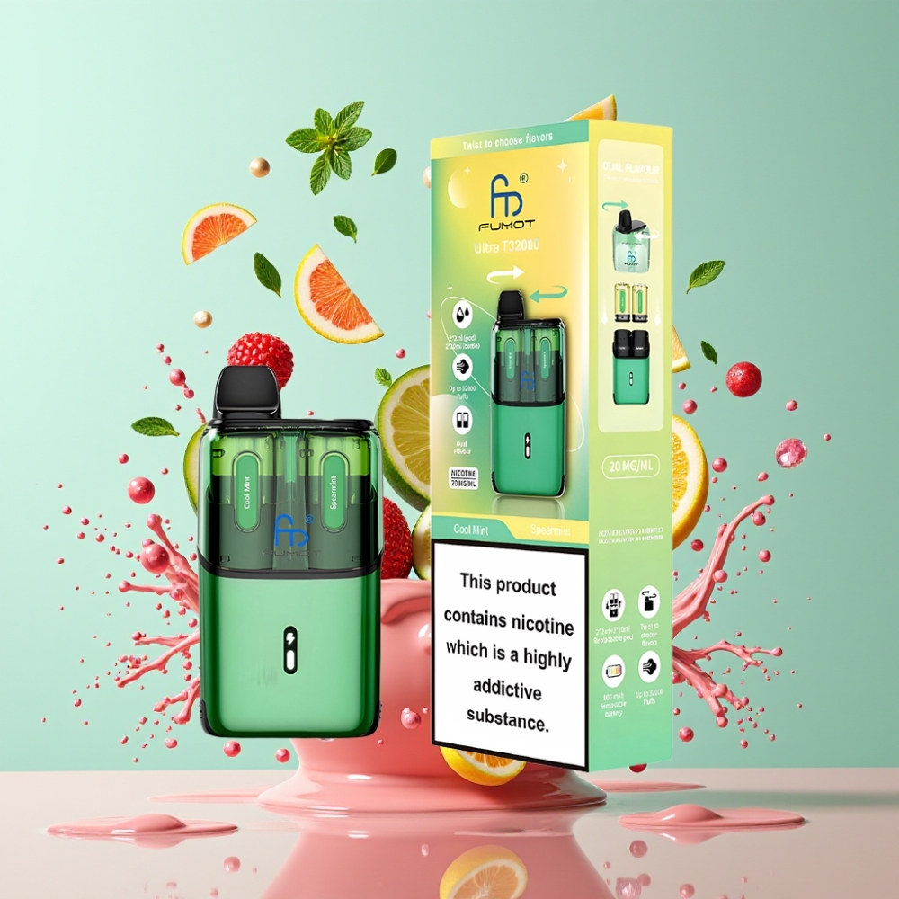 Fumot Ultra T32000 Sigaretta elettronica usa e getta Menta Fresca & Menta Verde Italia ingrosso 32000 Puff 24ml 800mAh