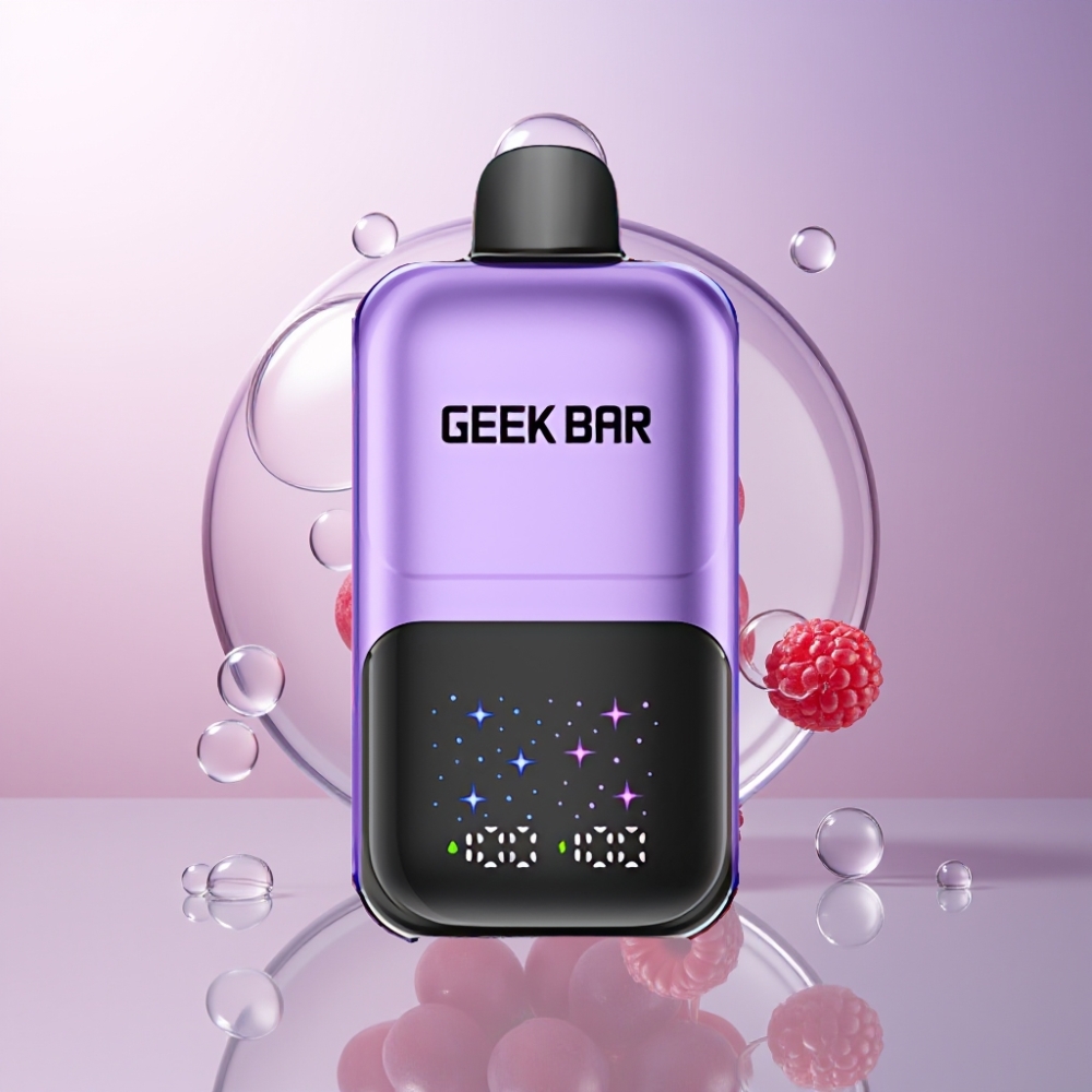GEEKBAR 2GO Italia Ingrosso 50000 Puff Penna Vape Disposable con Schermo Large, 20mL Uva & Lampone, 5% Nicotina, Ricaricabile