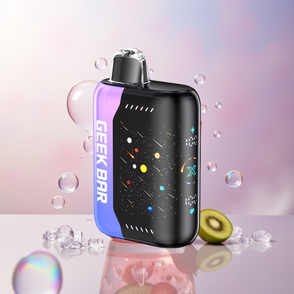 GEEKBAR Pulse X 42K Puffs Meteor Edition Fragola Kiwi Ghiaccio Italia ingrosso con Schermo Curvo 3D e Dual Mesh Coil