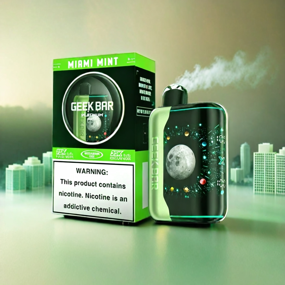 GEEK BAR Italia Ingrosso Pulse X Platinum Edition 25000 Puffs Miami Menta con Schermo 3D Curvo e Ricarica Rapida USB-C