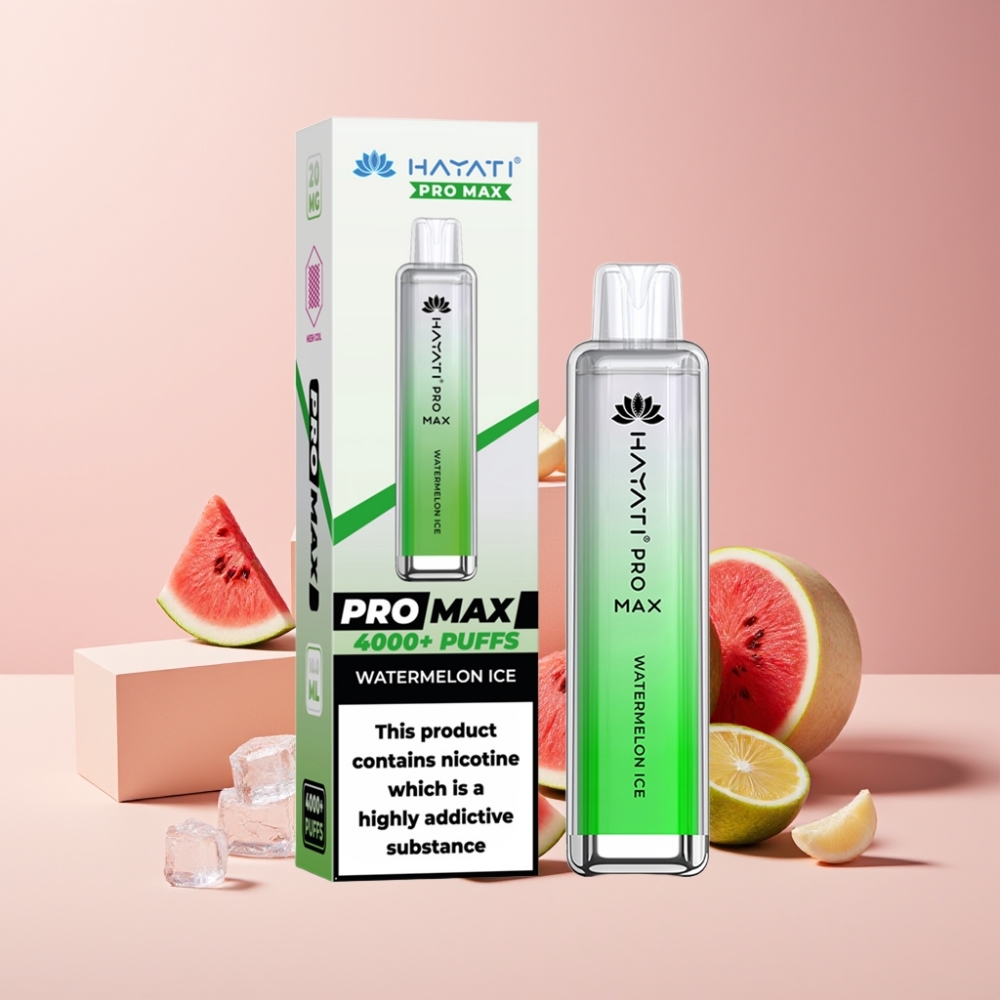 Hayati Pro Max 4000 Puff Italia Ingrosso Disposable Vape Anguria Ghiaccio – 1400mAh, 2ml/10ml, Ricaricabile, TPD