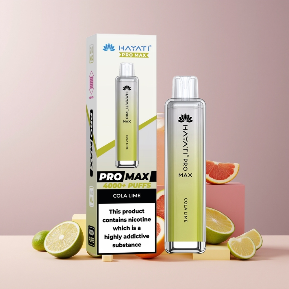 Hayati Pro Max 4000 Puff Italia Ingrosso Disposable Vape Cola Lime e 5% Nicotina, 1400mAh, Ricaricabile