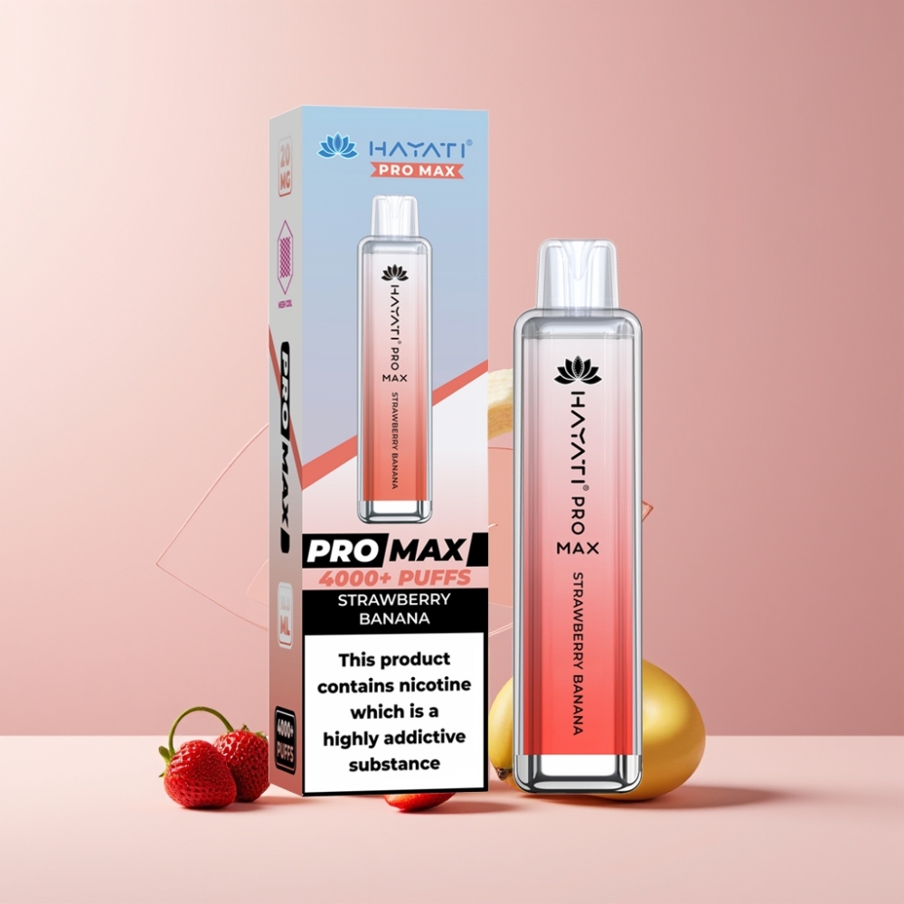 Hayati Pro Max 4000 Puff Italia Ingrosso Disposable Vape Fragola Banana, 1400mAh, Ricaricabile, 2ml/10ml, TPD