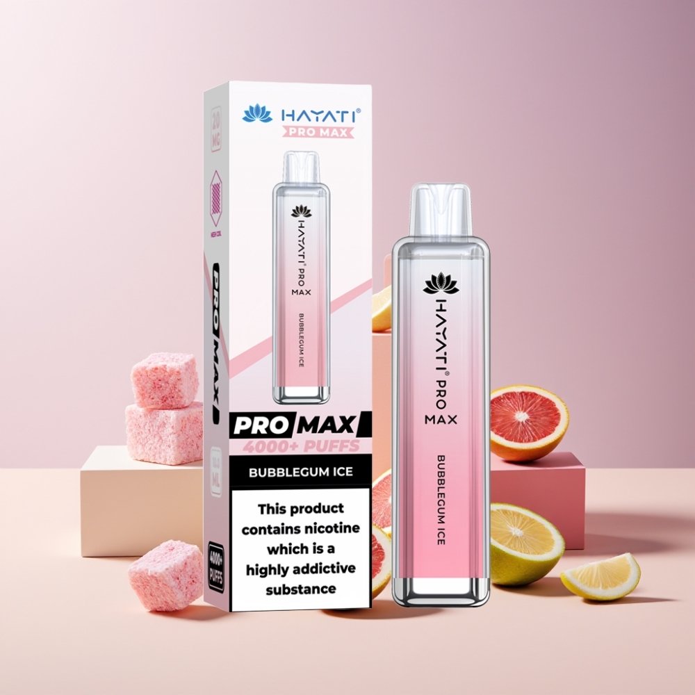 Hayati Pro Max 4000 Puff Italia Ingrosso Disposable Vape Ghiaccio Bubblegum – 5% Nic, 1400mAh, Ricaricabile