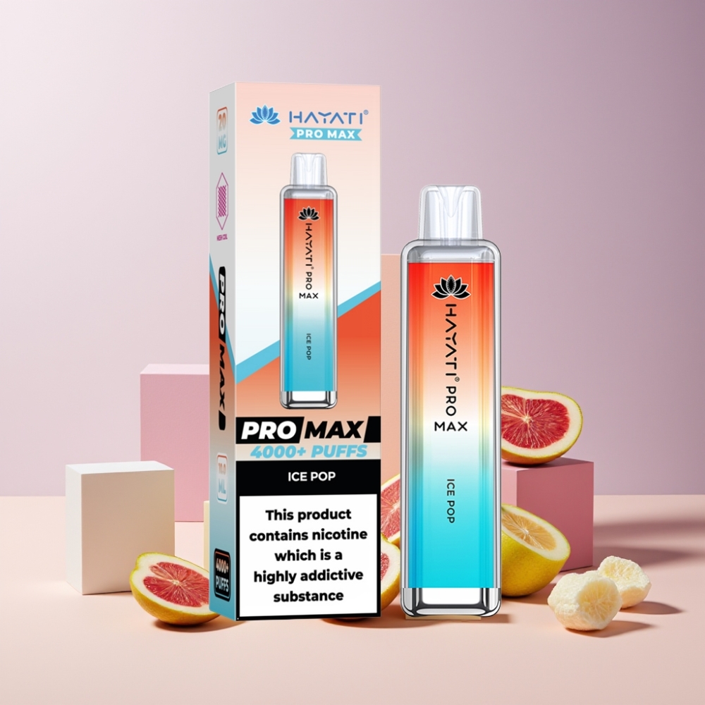 Hayati Pro Max 4000 Puff Italia Ingrosso Disposable Vape Ghiacciolo Ricaricabile con 1400mAh, 2ml/10ml, 2%/5% Nicotina