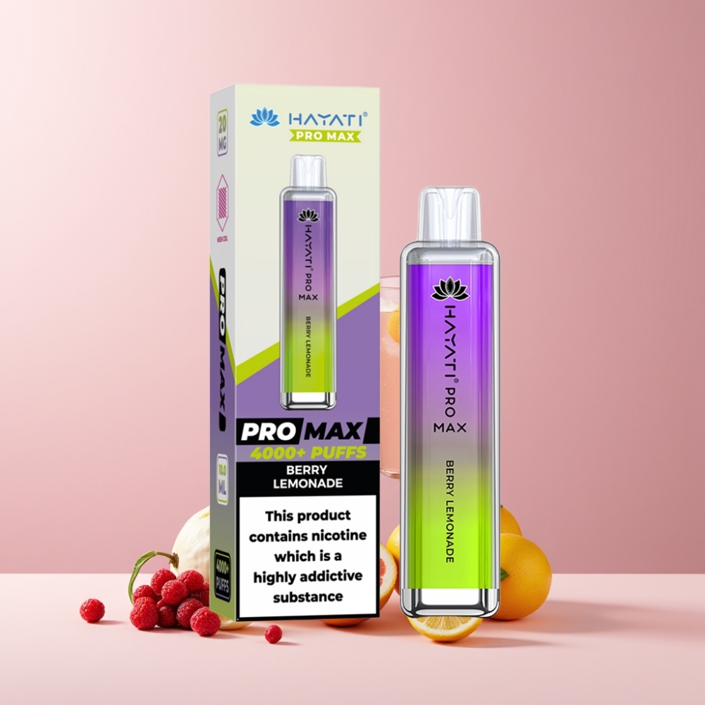 Hayati Pro Max 4000 Puff Italia Ingrosso Disposable Vape Lampone Limonata - 1400mAh, 2ml/10ml, Ricaricabile, TPD