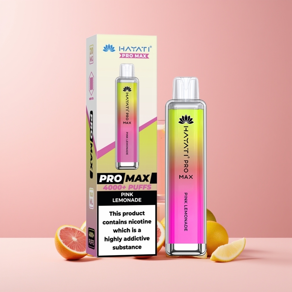 Hayati Pro Max 4000 Puff Italia Ingrosso Disposable Vape Limonata Rosa 2% 5% Nic 1400mAh