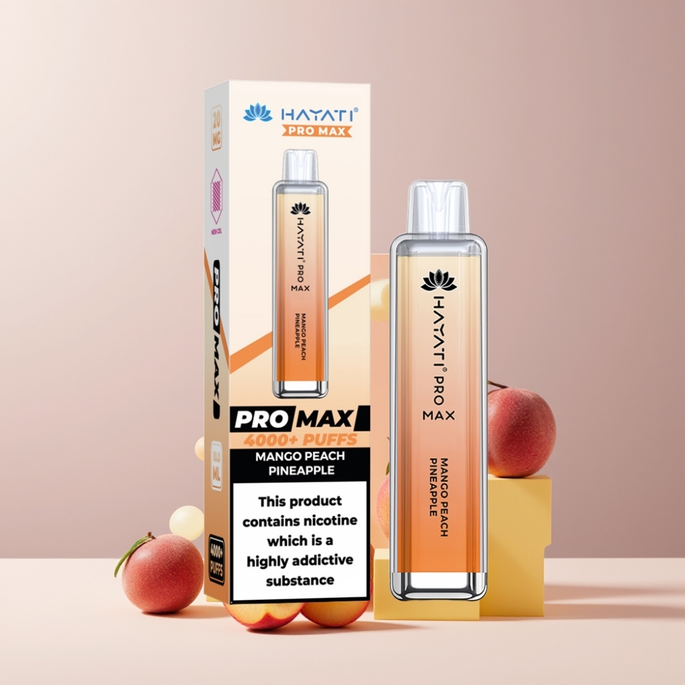 Hayati Pro Max 4000 Puff Italia Ingrosso Disposable Vape Mango Pesca Ananas - 2%/5% Nic, 1400mAh, Ricaricabile