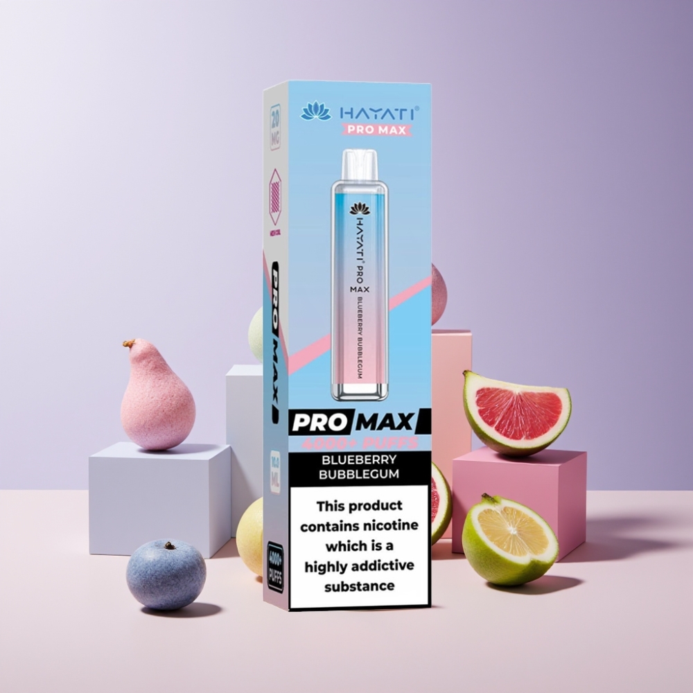 Hayati Pro Max 4000 Puff Italia Ingrosso Disposable Vape Mirtillo Bubblegum - 1400mAh, 2ml/10ml, 2%/5% Nic, Ricaricabile