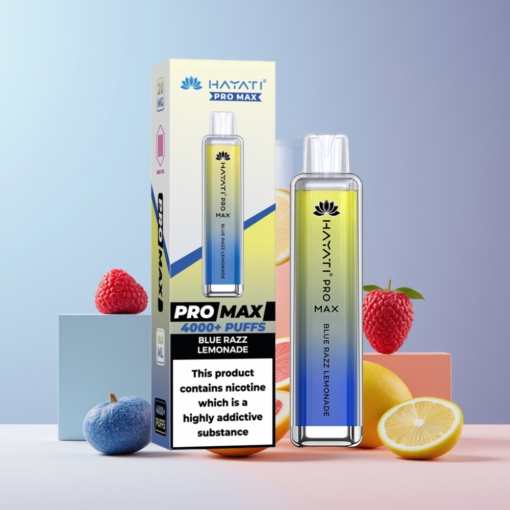 Hayati Pro Max 4000 Puff Italia Ingrosso Disposable Vape Mirtillo Limonata Ricaricabile 1400mAh 5% Nicotina