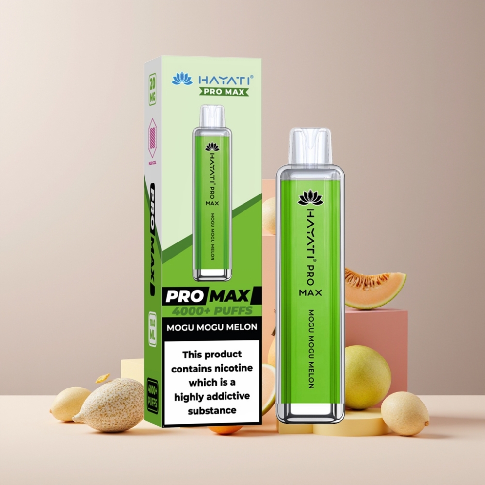 Hayati Pro Max 4000 Puff Italia Ingrosso Disposable Vape Mogu Mogu Melone 2%/5% Nicotina, 1400mAh Ricaricabile