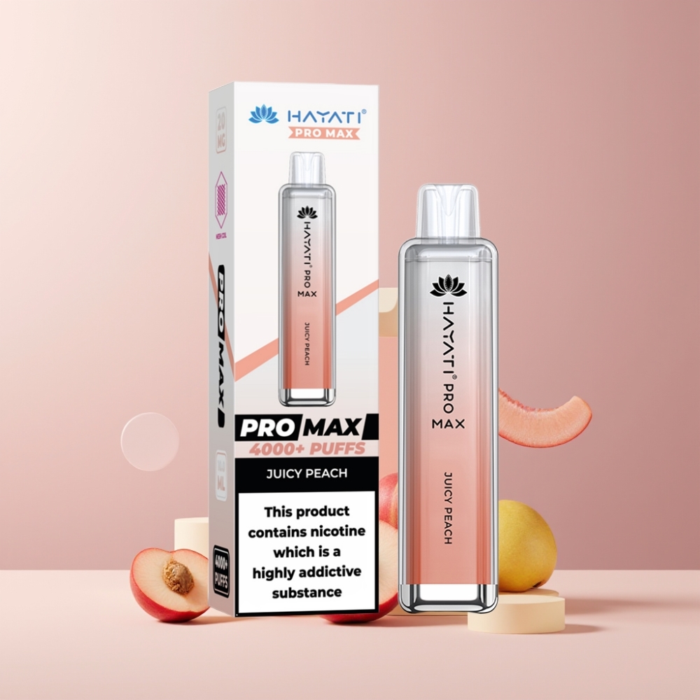 Hayati Pro Max 4000 Puff Italia Ingrosso Disposable Vape Pesca Succosa, 2ml/10ml, 1400mAh, Dual Coil