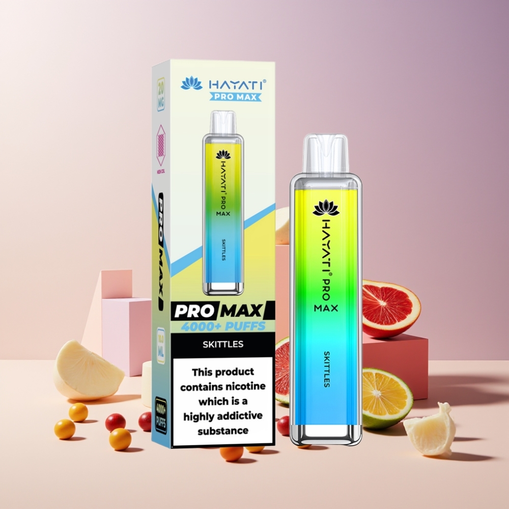 Hayati Pro Max 4000 Puff Italia Ingrosso Disposable Vape Skittles (Arcobaleno) – 1400mAh Ricaricabile, 2ml/10ml, TPD