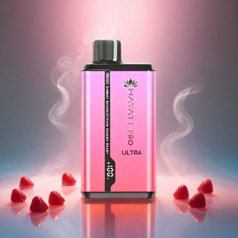 Italia Ingrosso Hayati Pro Ultra 15000 Puffs Sigaretta Elettronica con 850mAh, 24ml Liquido, 2% Nicotina - Sapore Gummy Bear Uva e Fragola