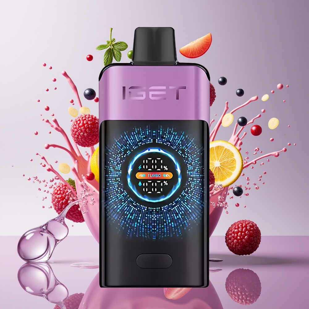 IGET ONE 12000 Puff Italia Ingrosso Sigaretta elettronica usa e getta Chupa Chups Uva con Schermo Curvo, 2700mAh, 0.6ohm Dual Mesh