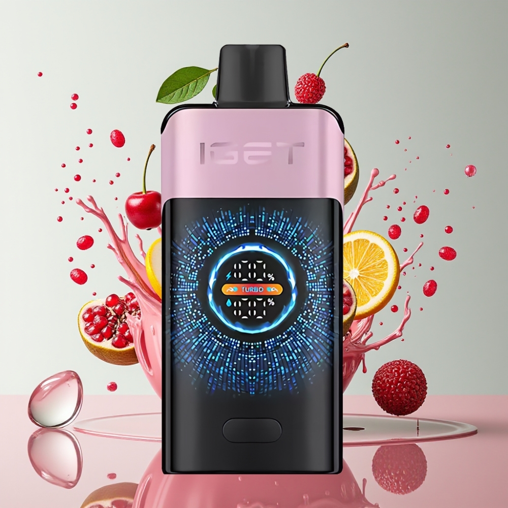 IGET ONE 12000 Puff Italia Ingrosso Sigaretta elettronica usa e getta Ciliegia Melograno con Schermo Curvo, 2700mAh, 0.6ohm Dual Mesh