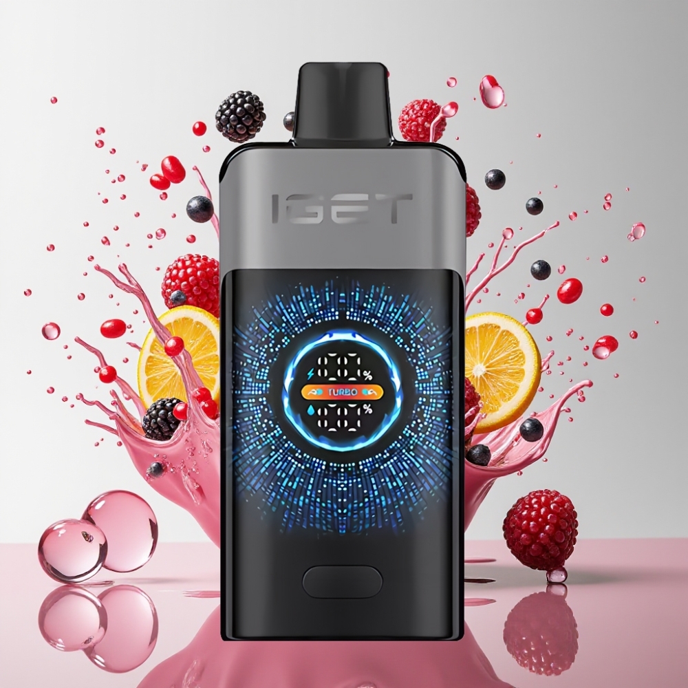 IGET ONE 12000 Puff Italia Ingrosso Sigaretta elettronica usa e getta Mirtillo Ciliegia Melograno, 2700mAh, 0.6ohm Dual Mesh, Schermo Curvo