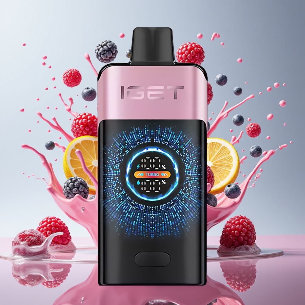 IGET ONE 12000 Puff Italia Ingrosso Sigaretta elettronica usa e getta Mirtillo Ghiaccio con Schermo Curvo a Colori, 2700 mAh, 0.6 ohm Dual Mesh