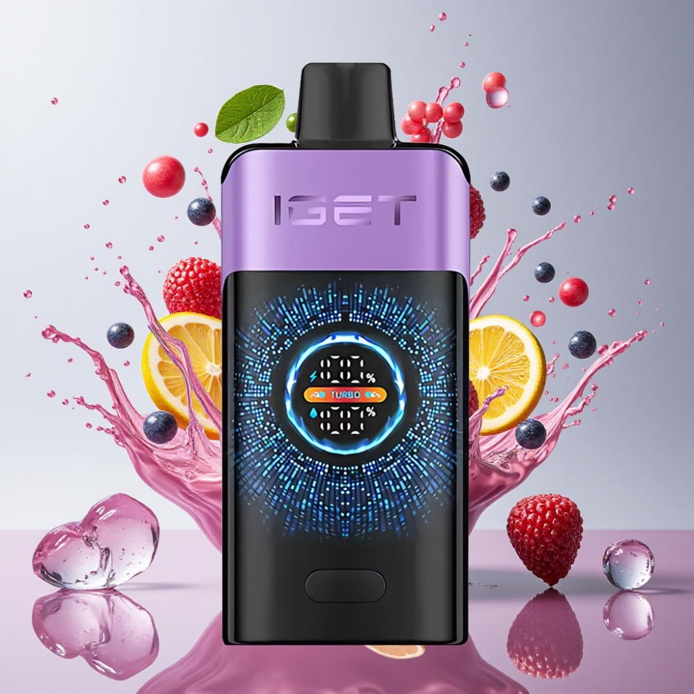 IGET ONE 12000 Puff Italia ingrosso Sigaretta elettronica usa e getta Ghiaccio d'Uva con Schermo Curvo, 2700 mAh, 0.6 ohm Dual Mesh