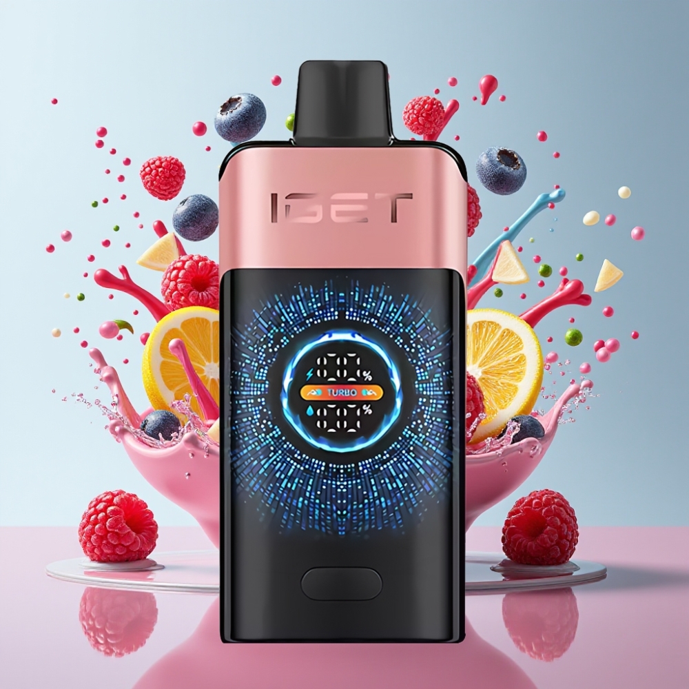 IGET ONE 12000 Puff Italia ingrosso Sigaretta elettronica usa e getta Mirtillo Lampone, 2700mAh, 0.6ohm Dual Mesh, Schermo Curvo