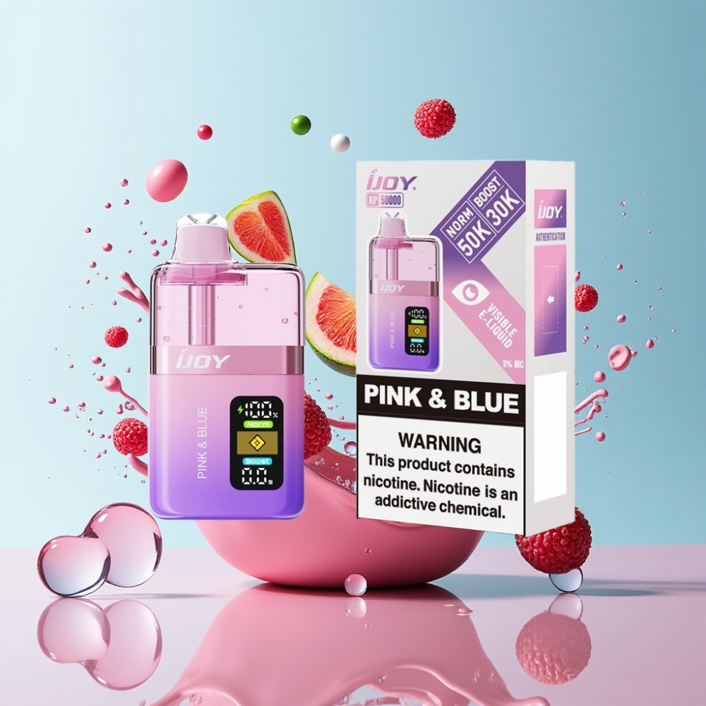 IJOY XP50000 Sigaretta elettronica usa e getta Italia Ingrosso - 50000 Puff, 50mg/ml, 1000mAh, Tipo-C, 0.4ohm Dual Mesh, Aria Regolabile - Rosa & Blu