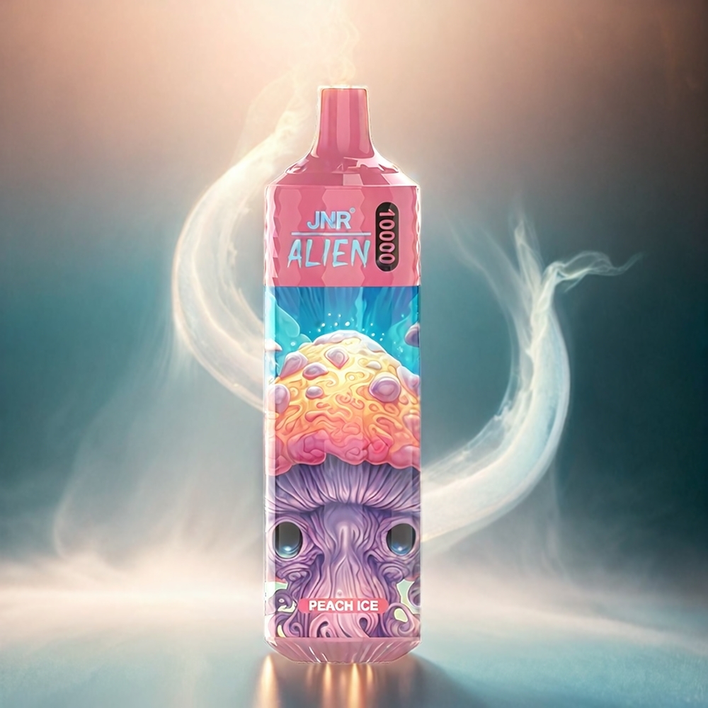Italia Ingrosso JNR Alien 10000 Puffs Ghiaccio Pesca con Batteria 850mAh, Mesh Coil 1.2 Ohm, 20ml E-liquido e Ricarica Type-C