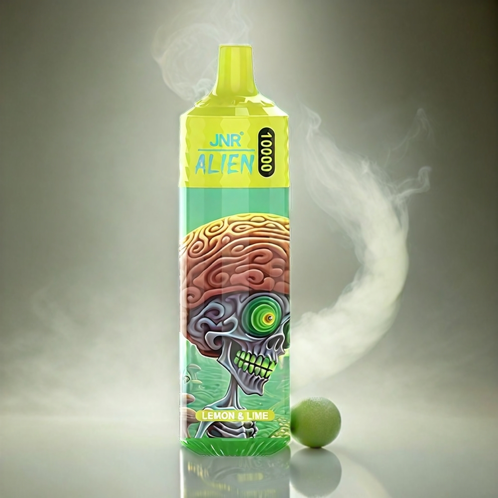 Italia Ingrosso JNR Alien 10000 Puffs Limone & Lime con Batteria 850mAh, Mesh Coil 1.2 Ohm, 20ml E-liquid, Carica Rapida Type-C e Luci LED RGB