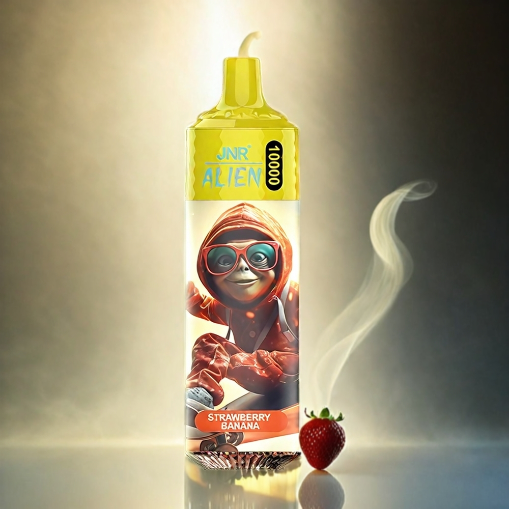 Italia Ingrosso JNR Alien 10000 Puffs Vape Fragola Banana con Batteria 850mAh, Mesh Coil 1.2 Ohm e Ricarica Rapida Tipo-C