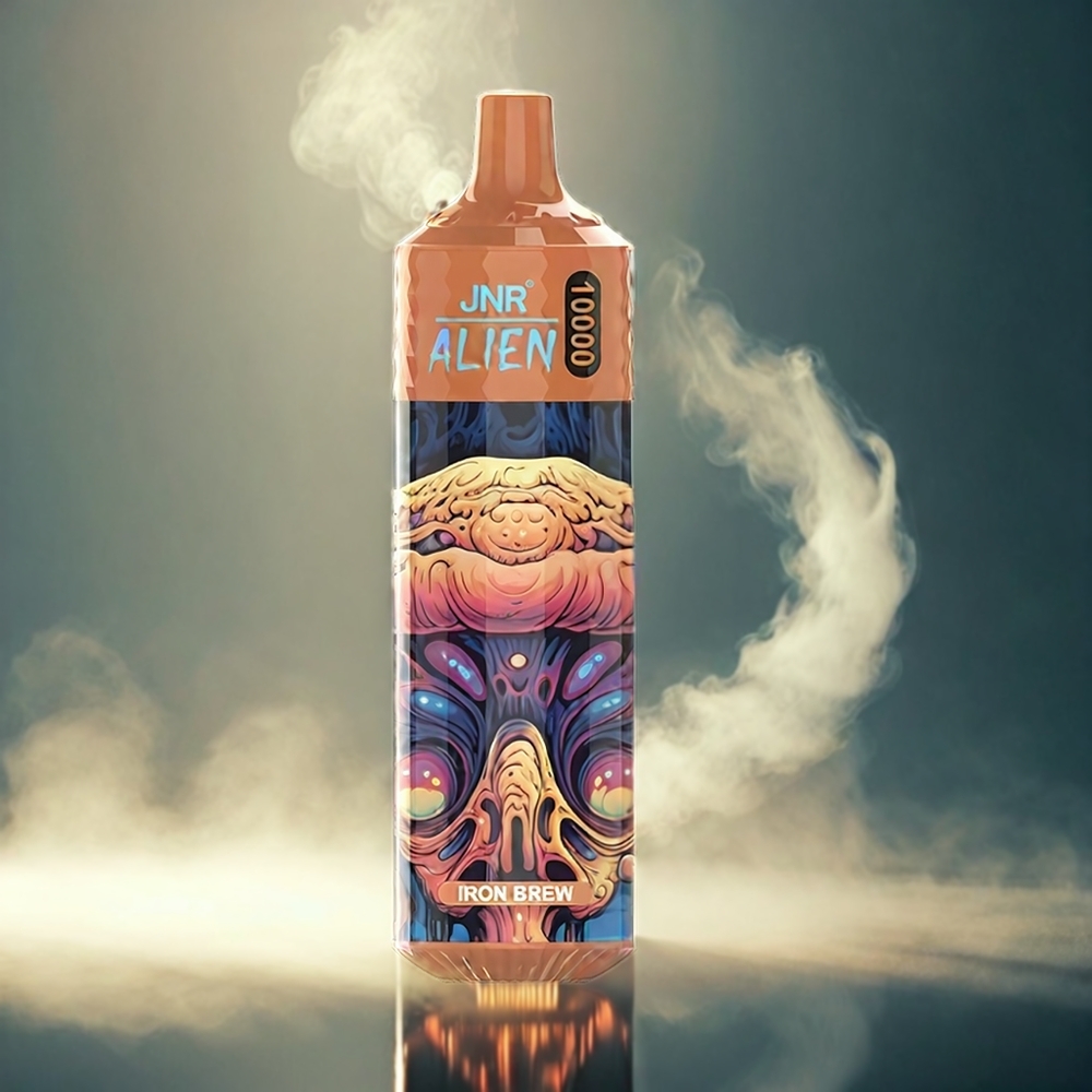 Italia Ingrosso JNR Alien 10000 Puffs Vape Iron Brew con Batteria 850mAh, Mesh Coil 1.2 Ohm, Ricarica Rapida Type-C e Luci LED RGB