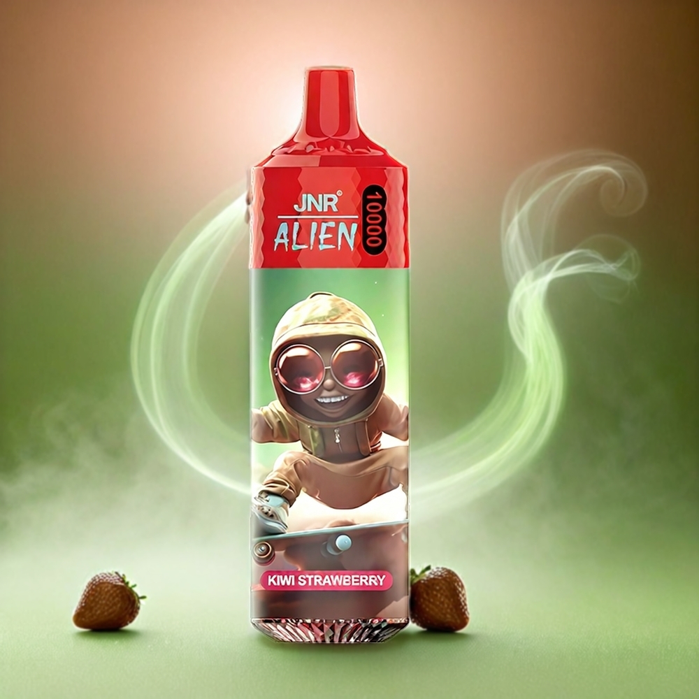 Italia Ingrosso Jnr Alien 10000 Puffs Kiwi Fragola con LED RGB, Batteria 850mAh, Tipo-C Ricarica Rapida, 20ml E-liquid, 1.2 Ohm Mesh Coil