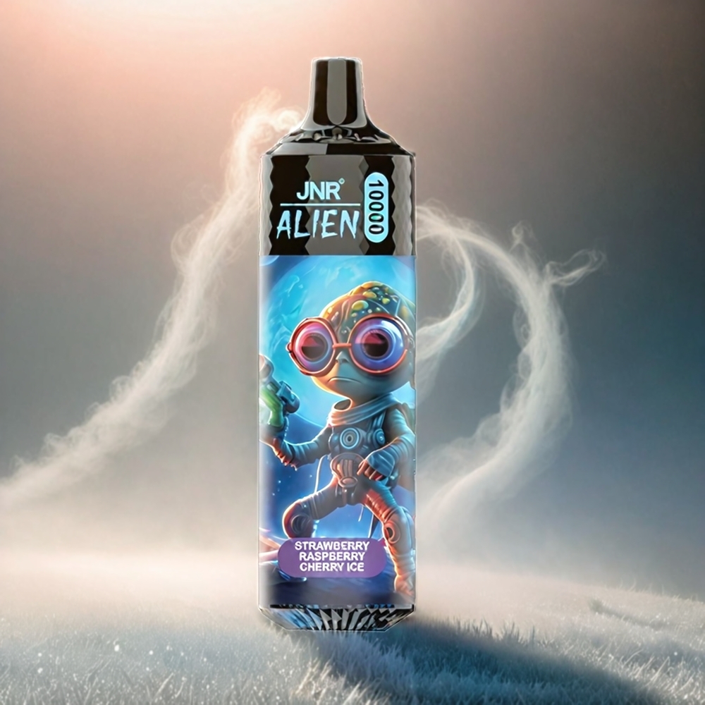 JNR Alien Italia Ingrosso 10000 Puffs Fragola Lampone Ciliegia Ghiaccio con LED RGB, 850mAh, 1.2 Ohm Mesh, Tipo-C Ricarica Rapida