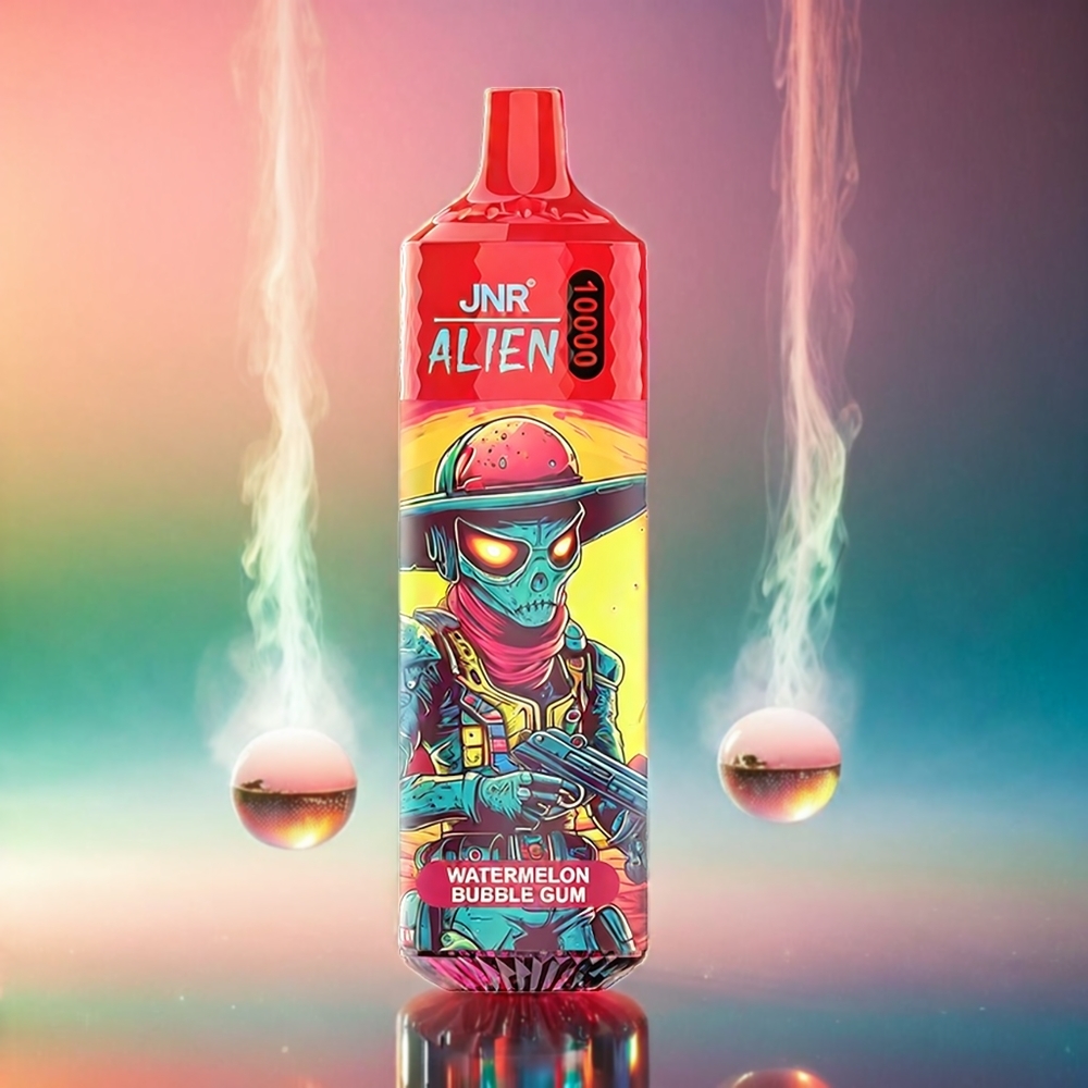 Jnr Alien Italia Ingrosso 10000 Puffs Elettronico Anguria Bubble Gum con Batteria 850mAh, Mesh Coil 1.2 Ohm, 20ml Liquido e Ricarica Type-C