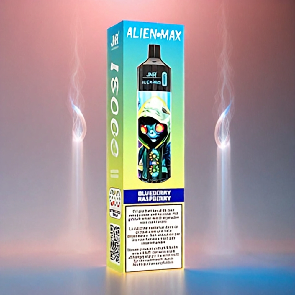 Italia Ingrosso JNR Alien Max 18000 Puffs Blu Lampone Ciliegia con Display LED Smart, Doppia Mesh Coil, 28ml E-liquido e Ricarica Type-C