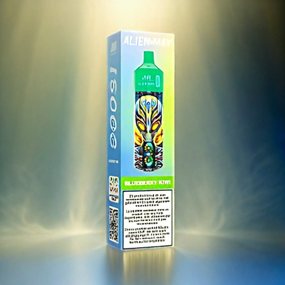 Italia Ingrosso JNR Alien Max 18000 Puffs Blu Mirtillo Kiwi con Display LED Intelligente, Bobina a doppia maglia, 28ml E-liquido e Ricarica Type-C