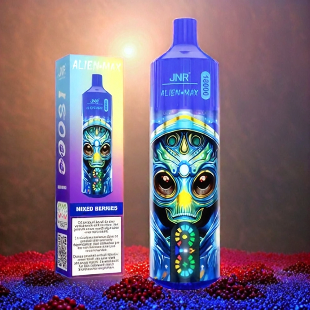 Italia Ingrosso JNR Alien Max 18000 Puffs Display LED Intelligente Bobina a doppia maglia 28ml E-Liquido Bacche Miste Ricarica Type-C