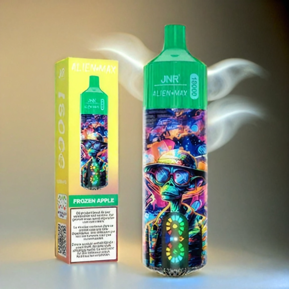 Italia Ingrosso JNR Alien Max 18000 Puffs Frozen Apple con Display LED Intelligente, Bobina a doppia maglia e 28ml E-liquid