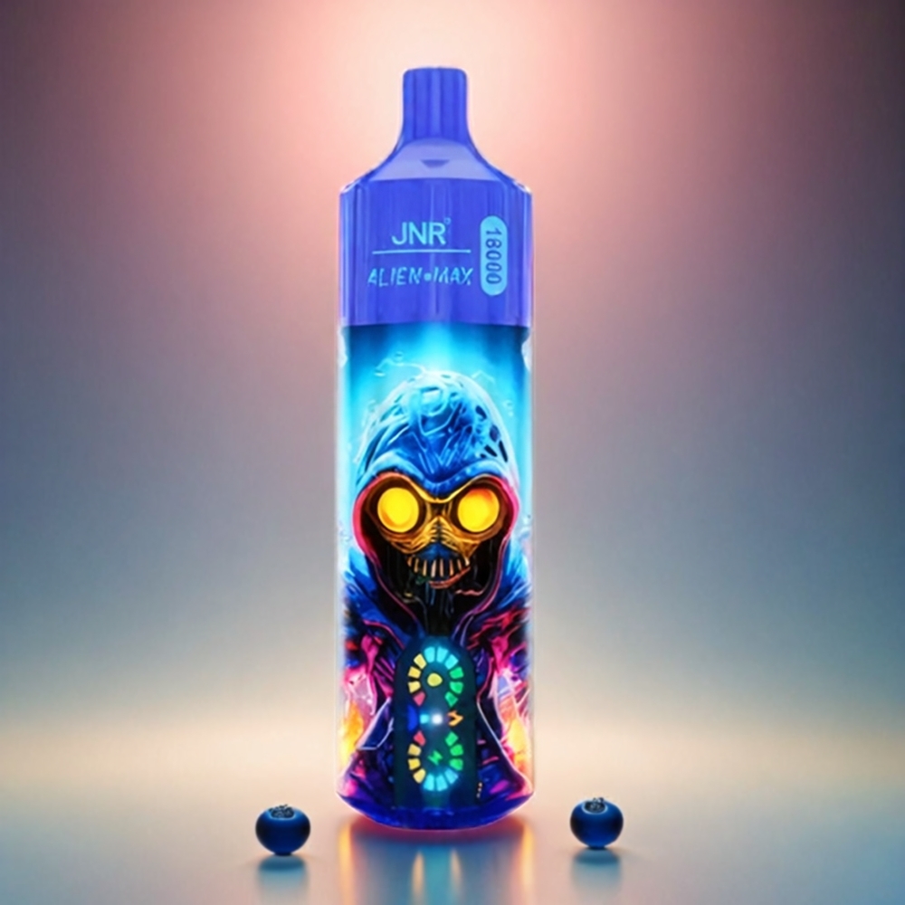 Italia Ingrosso JNR Alien Max 18000 Puffs Vape Bubblegum Mirtillo con Display LED, Bobina a doppia maglia, 28ml E-liquido e Ricarica Type-C