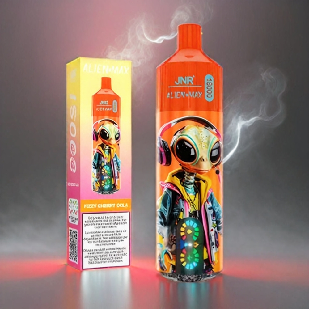 Italia Ingrosso JNR Alien Max 18000 Puffs Vape Cola Ciliegia Frizzante con Display LED Smart, Bobina a doppia maglia, 28ml E-liquido e Ricarica Type-C
