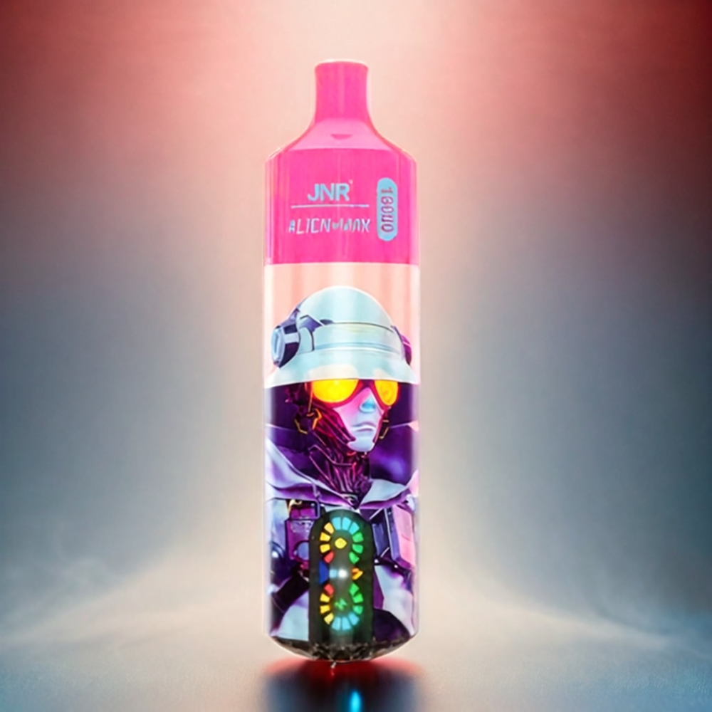 Italia Ingrosso JNR Alien Max 18000 Puffs Vape Fragola Iowi con Display LED Smart, Bobina a doppia maglia, 28ml E-liquido e Ricarica Type-C