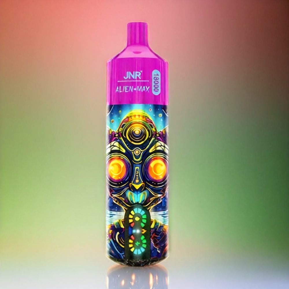 Italia Ingrosso JNR Alien Max 18000 Puffs Vape Kiwi Frutto della Passione Guava con Display LED Smart, Bobina a doppia maglia, 28ml E-liquido e Ricarica Type-C