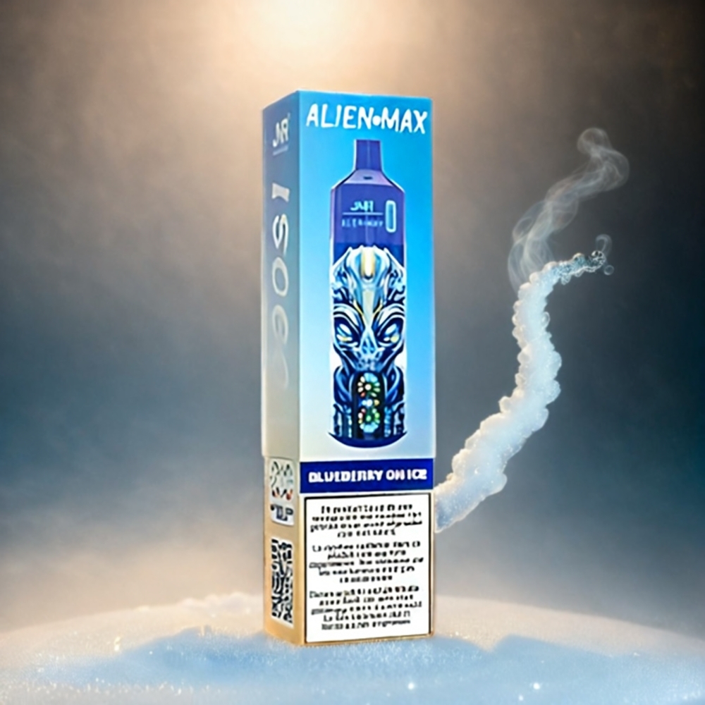 Italia Ingrosso JNR Alien Max 18000 Puffs con Display LED Smart, Bobina a doppia maglia, 850mAh, Caricamento Type-C - Blueberry On Ice (Mirtillo Ghiacciato)
