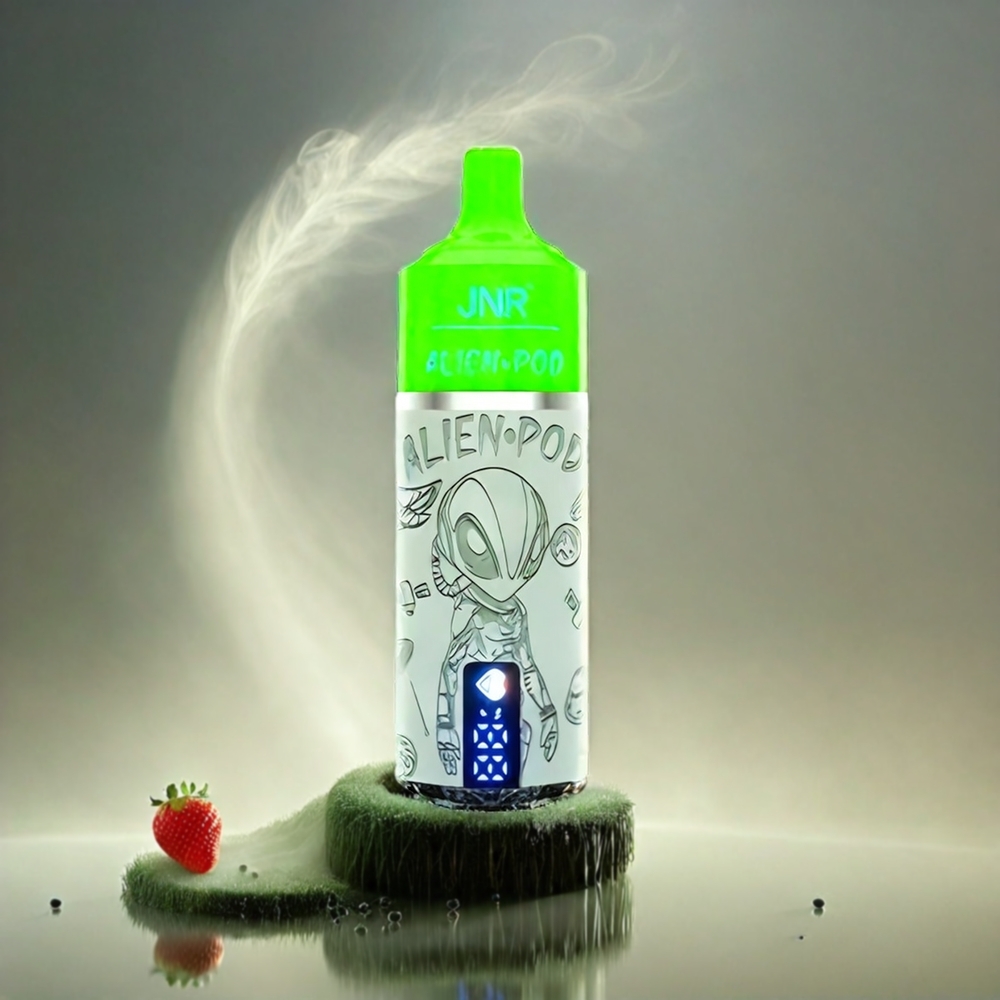 JNR Alien Pod 13000 Puffs Italia Ingrosso - Mesh Core, Display Batteria e Liquido, 850mAh, Ricarica Rapida Type-C, Fragola Kiwi