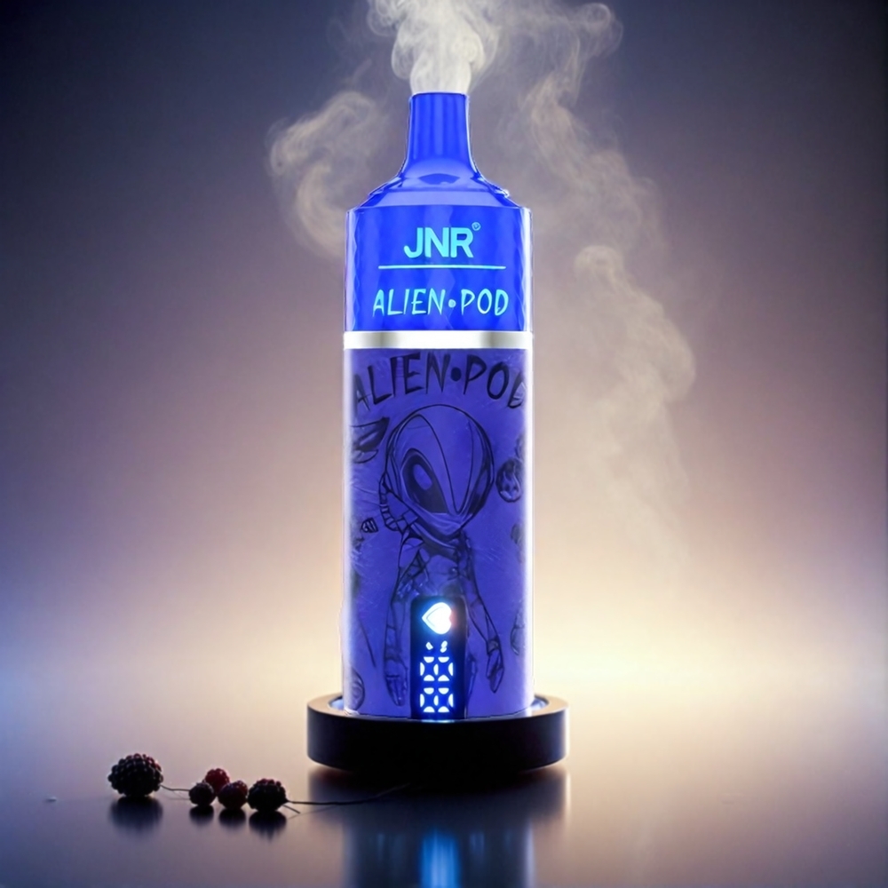 JNR Alien Pod 13000 Puffs Italia Ingrosso - Mirtillo Lampone (Blueberry Raspberry) con Display Batteria & Liquido, Mesh Core, 850mAh, Tipo-C Carica Rapida, 10PCS/PACK