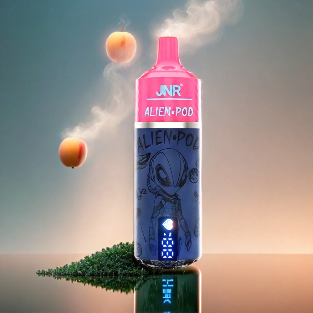 Jnr Alien Pod 13000 Puffs Italia Ingrosso Gusto Pesche Succose con Display Batteria, Mesh Core, 850mAh e Ricarica Type-C