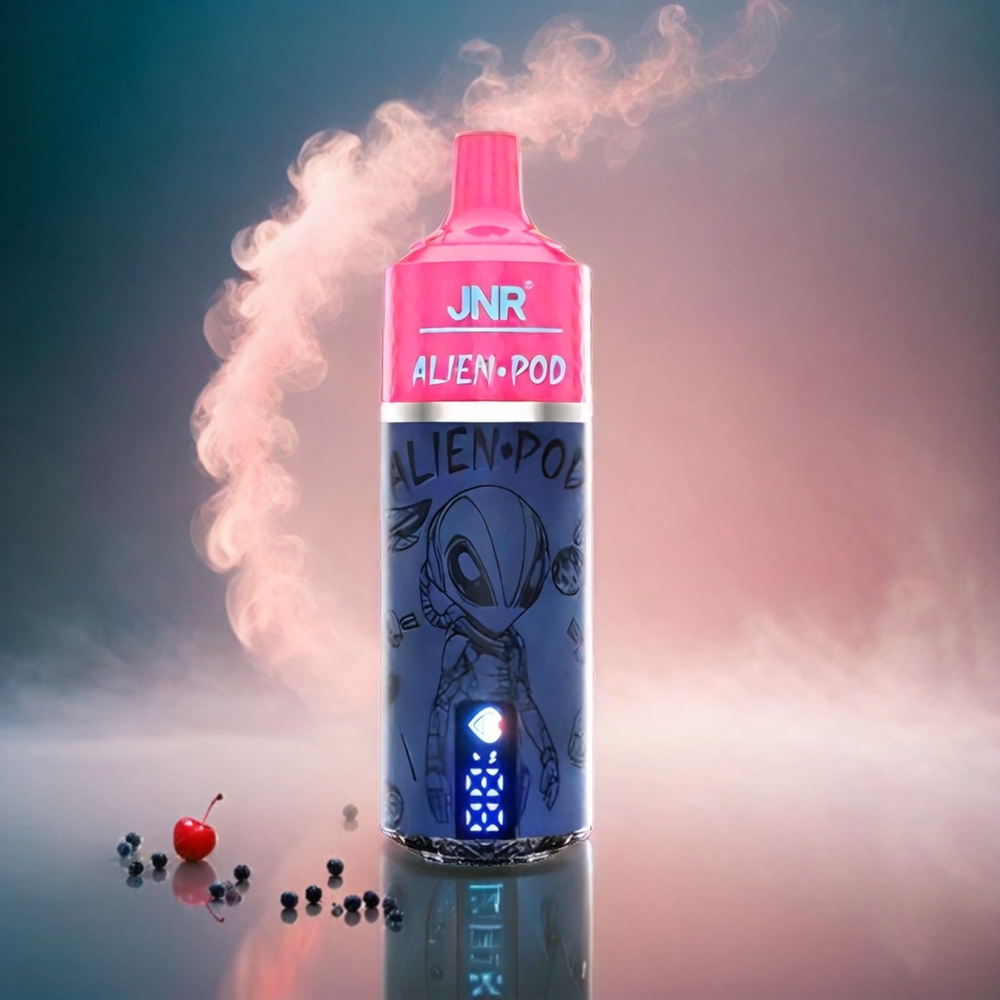 Jnr Alien Pod 13000 Puffs Italia Ingrosso con Display Batteria & Liquido, Mesh Core, 850mAh, 20ml E-liquid, Tipo-C Ricarica Rapida - Cherry Berry